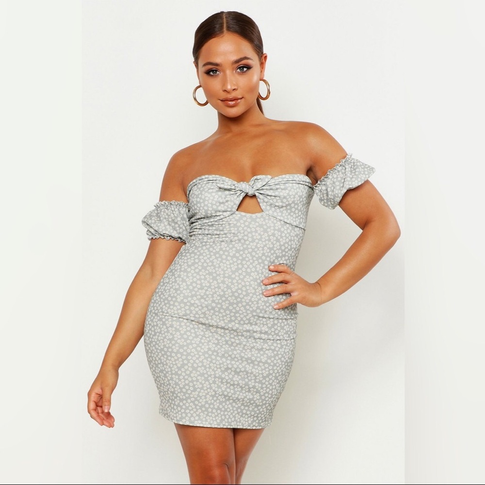 Women’s Daisy Twist Front Mini Bodycon Dress